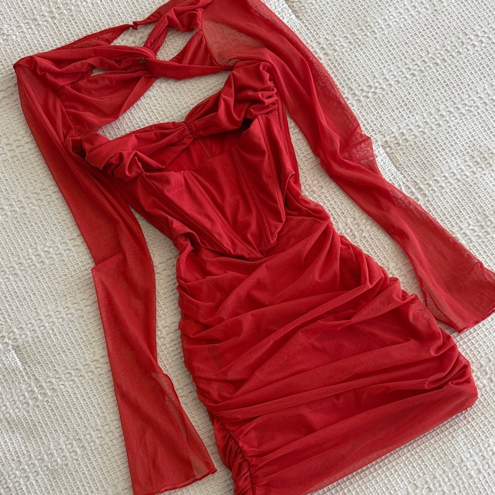 Oh Polly Ruby Long Sleeve Dress